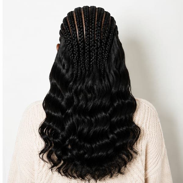 Fulani Braids using Body Wave in 1B – Natural Black
