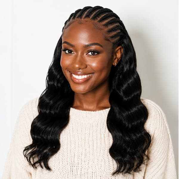 Fulani Braids using Body Wave in 1B – Natural Black