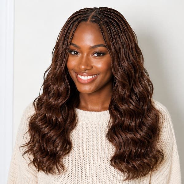 Knotless Braids using Body Wave in 30 – Auburn Brown