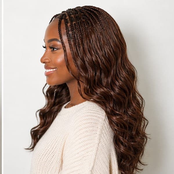 Knotless Braids using Body Wave in 30 – Auburn Brown