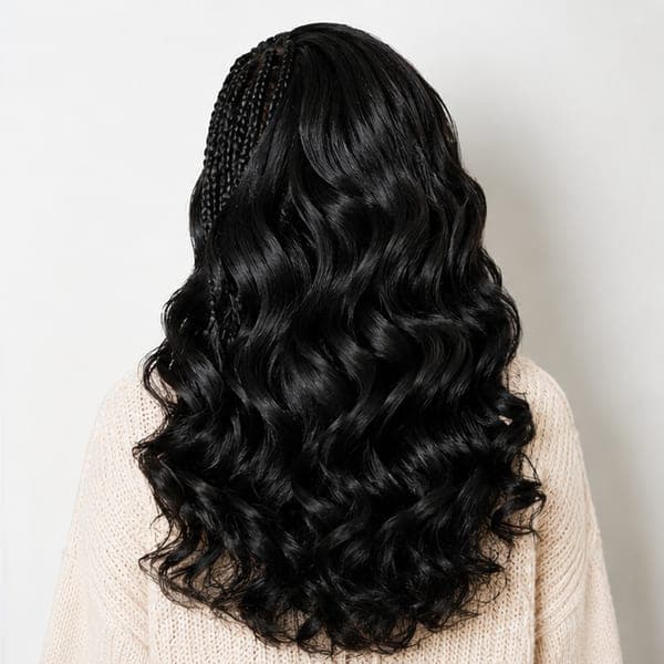 Fulani Braids using Body Wave in 1B – Natural Black