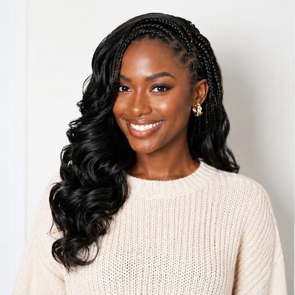 Fulani Braids using Body Wave in 1B – Natural Black