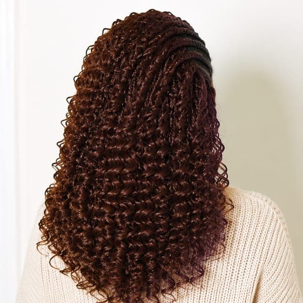 Fulani Braids using French Curls in 33 – Dark Auburn
