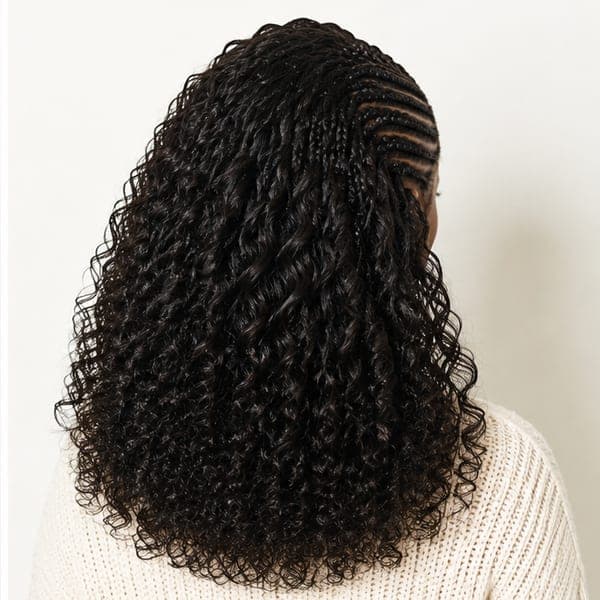 Fulani Braids using French Curls in 1B – Natural Black