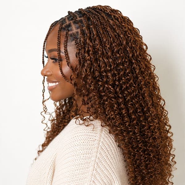 Fulani Braids using French Curls in 30 – Auburn Brown
