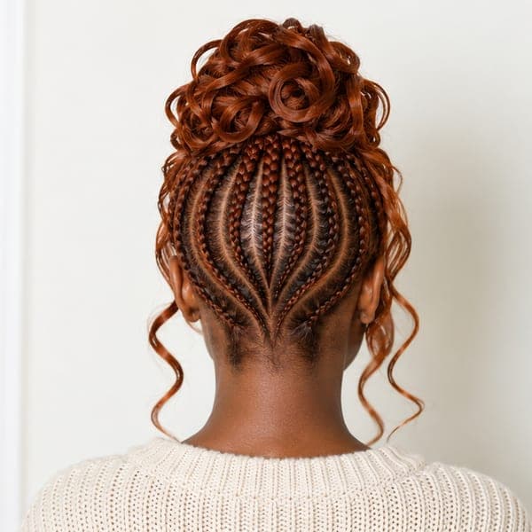 Curly Bun Braids using French Curls in 350 – Copper Rust