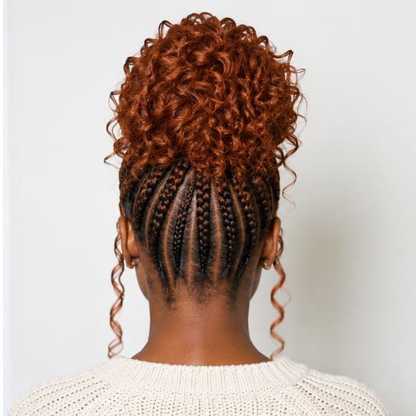 Curly Bun Braids using French Curls in 350 – Copper Rust