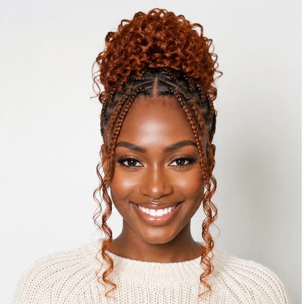 Curly Bun Braids using French Curls in 350 – Copper Rust