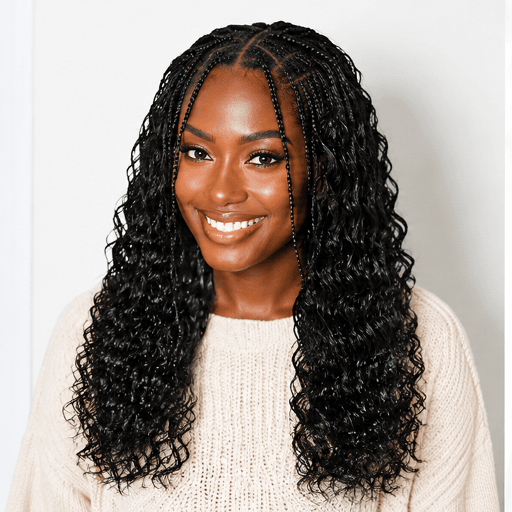 Fulani Braids using French Curls in 1B – Natural Black