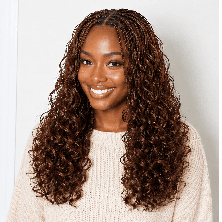 Boho Braids using French Curls in 30 – Auburn Brown