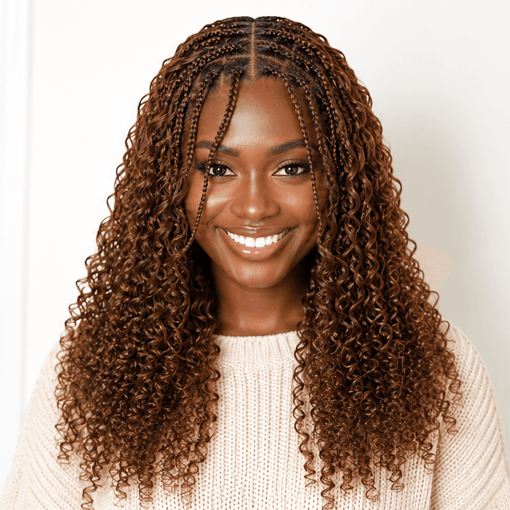 Fulani Braids using French Curls in 30 – Auburn Brown