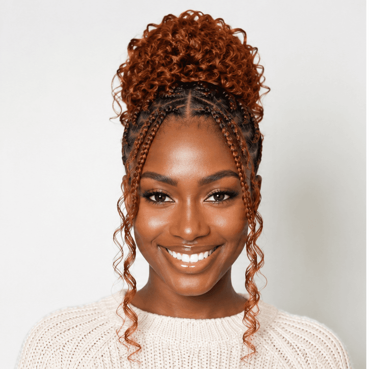 Curly Bun Braids using French Curls in 350 – Copper Rust